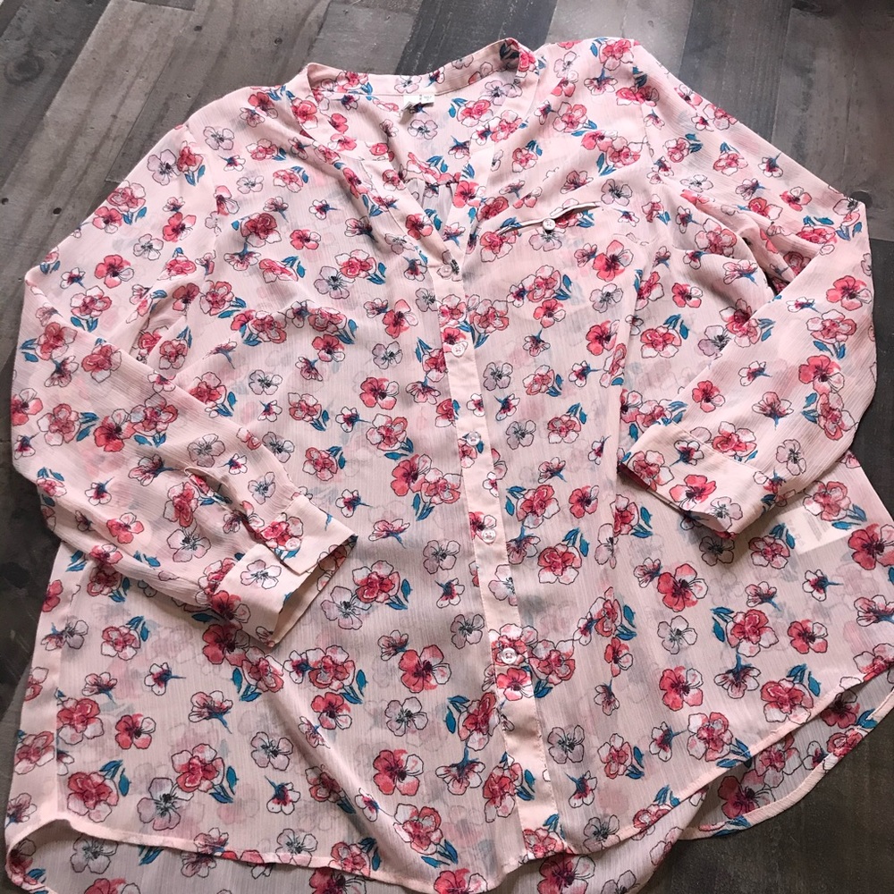 KUT floral button down blouse